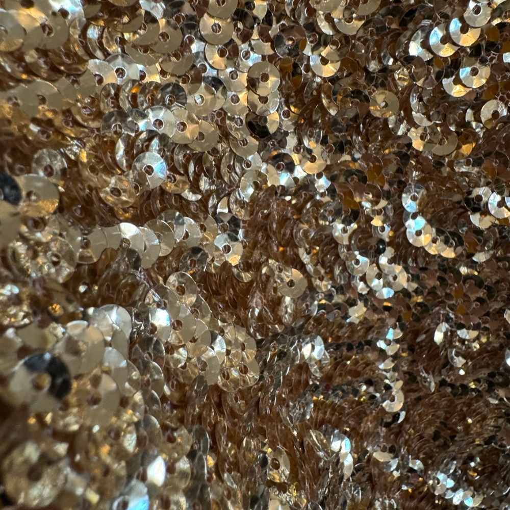 Alice + Olivia Metallic Gold Sequin Sleeveless Mini Dress Scoop Neck - Picture 10 of 11